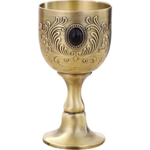 Vintage Wine Cup High-Quality Metal Cup Mini Cup Red Wine Chalice For Party Wine Glass, Wedding Personality Alloy Ornaments