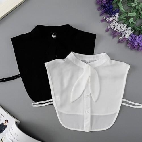 Korean Stand Fake Collar for Women Shirt Bouse Tops Falose Collar Decoration Female Cute Chiffon Detachable Vestido Faux Cols
