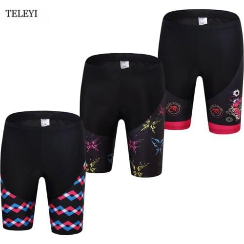 2018 TELEYI New Womens Cycling Bike Shorts High Quality Bicycle Padded Flowers Short Trouser ciclismo Breathable Bike Shorts
