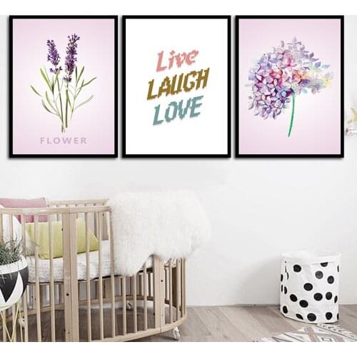 LIVE LAUGH LOVE FLOWER 3p KIT Canvas Painting Modern Home Decoration Living Room Bedroom Wall Decor Picture