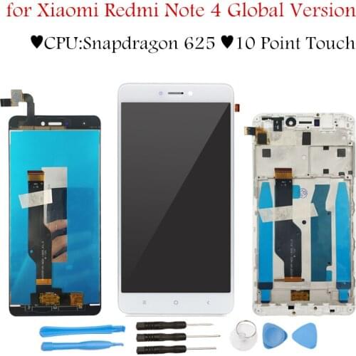 For Xiaomi Redmi Note 4 Global LCD Display Screen Touch with Frame Assembly LCD Display Touch Screen Note 4 Global Repair Parts