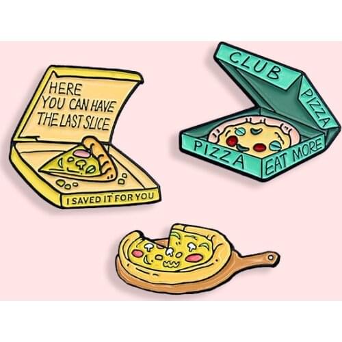 Delicious Sausage Pizza Badge Creative Cartoon Food Club Metal Enamel Brooch Personality Lapel Backpack Jewelry Accessories Gift