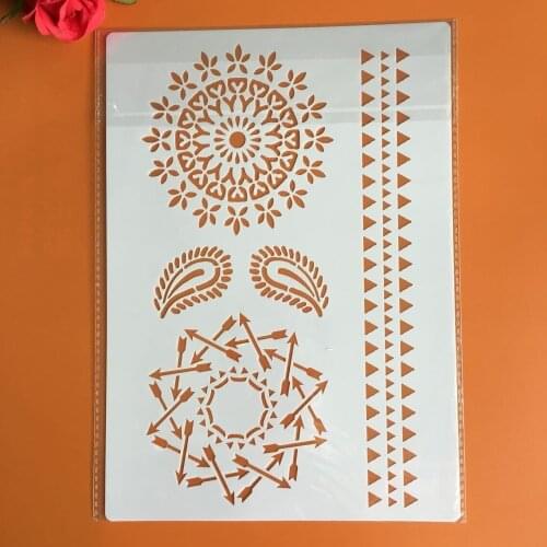 1Pcs Mandala A4 29*21cm Stencil For Painting Scrapbook Coloring Embossing Album Decorative Template drawing mandala stencils