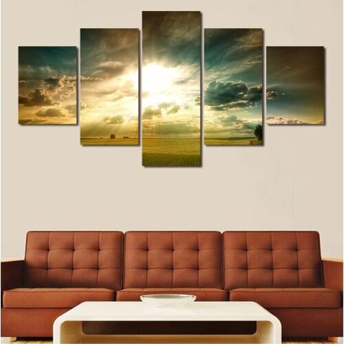 5 Panels Strange Clouds The Sky Art Colorful Rain Canvas Paintings For Living Room Wall Colorful Abstract Pictures Cuadros