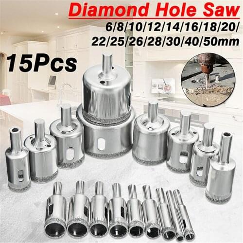 Diamond Hole saw Drill Bit Tool 6-50mm Ceramic Porcelain Glass Marble 6/8/10/12/14/16/18/20/22/25/26/28/30/40/50mm High Quality