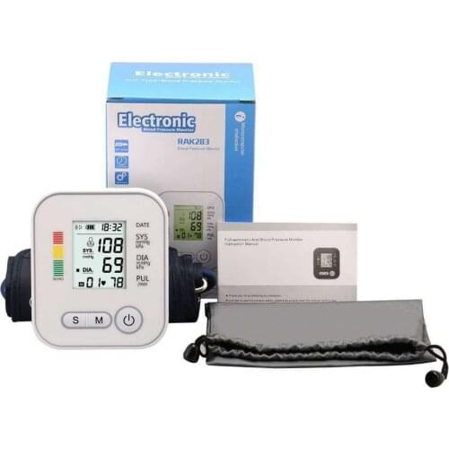 Automatic LCD Display Meter Wrist Sphygmomanometer Tensiometer Heart Rate Monitoring Pulse Meter BP Blood Pressure Monitor