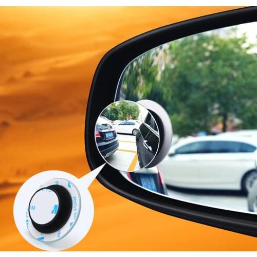 2pcs Car 360 Degree Framless Blind Spot Mirror Wide Angle Round Convex Mirror Small Round Side Blindspot Rearview Parking Mirror