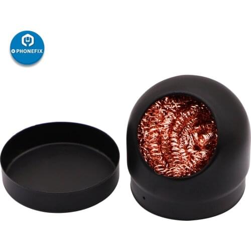 Lead-Free Solder Iron Tip Cleaner Wire Ball Smokeless Welding Nozzle Dross Cleaning Tool Steel Ball Mesh Filter Tin Remove