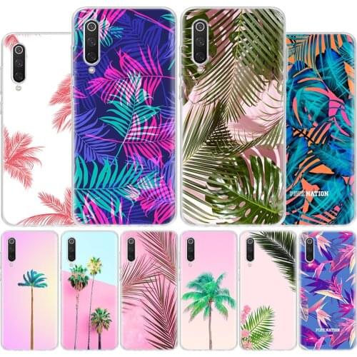 Pink Palms Phone Case For Xiaomi Mi Note 10 11 9 8 10T 9T CC9 5X 6X Poco F1 X3 F2 Pro Lite Ultra A1 A2 A3 Coque Cover