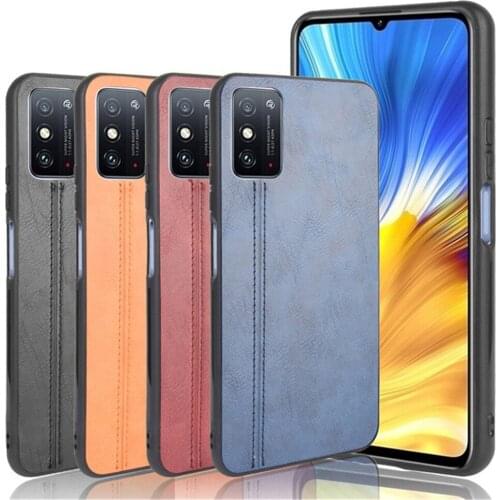 For Huawei Honor X10 Max Case Luxury Calfskin PU Leather lines Hard Back Cover Case For Huawei Honor X10Max HonorX10 Phone Case