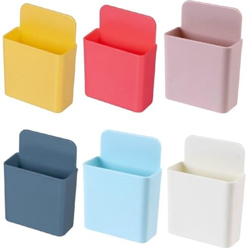 Colorful Wall Mounted Storage Organizer Box Rack Remote Control Air Conditioning Storage Mobile Phone Plug Holder Container