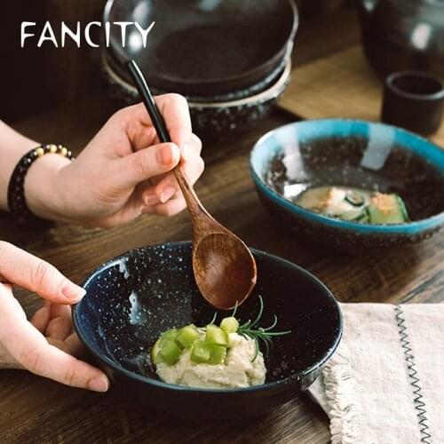 FANCITY Home bowls, soup bowls, noodle bowls, ceramic rice bowls, restaurant large creative ramen bowls