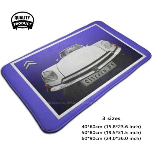 Ds Soft House Family Anti-Slip Mat Rug Carpet Cars Automobiles Classic Cars French France White