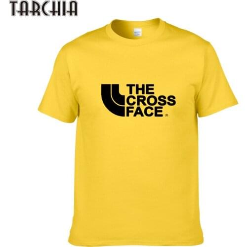 TARCHIA Men T Shirt The CROSS FACE T Shirts Men Short Sleeve O Neck Top Tees Short Sleeve 100% Cotton T-Shirt Homme