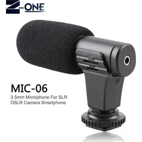 MIC-06 Microphone Mini Portable 3.5mm Condenser For SLR DSLR Smart Video Camera Outdoor Interview Mic Microphone With Muff