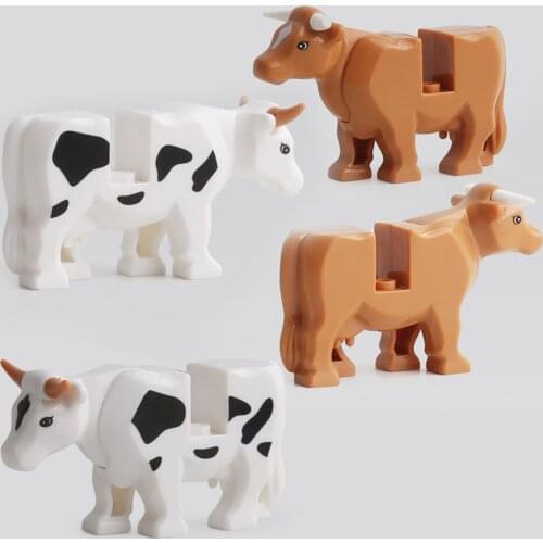 DIY Animal Cow Building Block Toy Kit Bricks for Children Kids Holiday Gifts Construction Toys Accessories Supplies