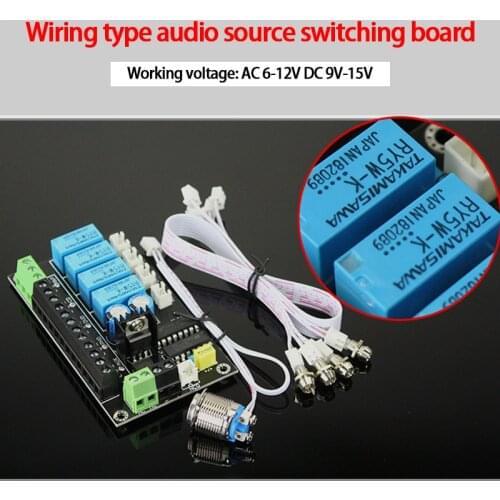 KYYSLB DC 9V-15V 2-channel Touch Button 4 Select 1 DC AC Input Mode Switch Board Relay Wiring Audio Source Switch Board