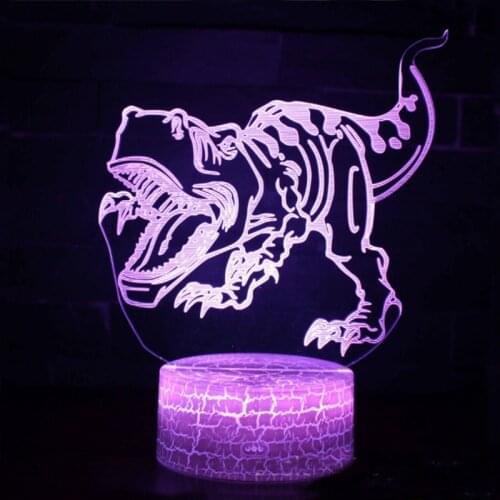 Jurassic World Tyrannosaurus Rex mark 3D Lamp Game LED night light 7 Color Change Touch Mood Lamp Dropship