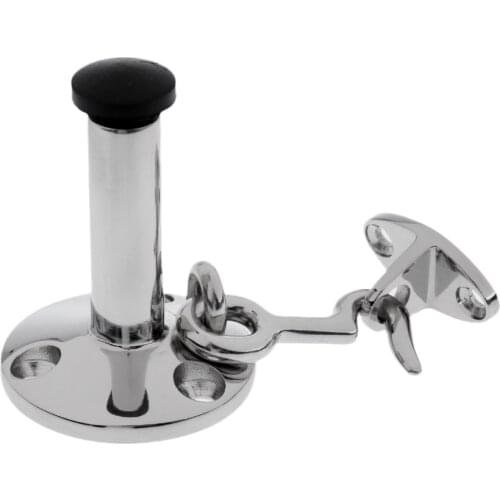 Marine Grade Stainless Steel Boat Cabin Door Stop Catch with Hook Holder