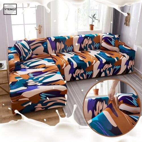 Abstract Sofa Covers for Living Room Stretch Corner Sofa Cover Elastic Couch Covers Sectional Slipcover Decor Chaise Longue