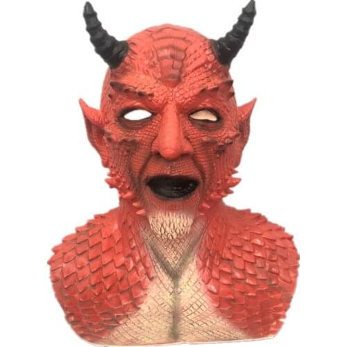 New Halloween Belial The Demon Mask Devil Latex Cosplay Costume Props Masks Creepy Scary Costume Mask for Adults