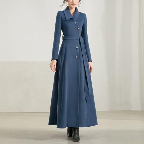 Audrey Hepburn in 2020, the new winter winter wind season long woolen cloth coat joker high-end female cloth coat
