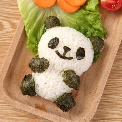 DIY Creative Kitchen Rice Ball Molds Punch Sushi Rice Ball Mold Onigiri Mold Sushi Maker Bento Accessories Panda Form Sushi Mold