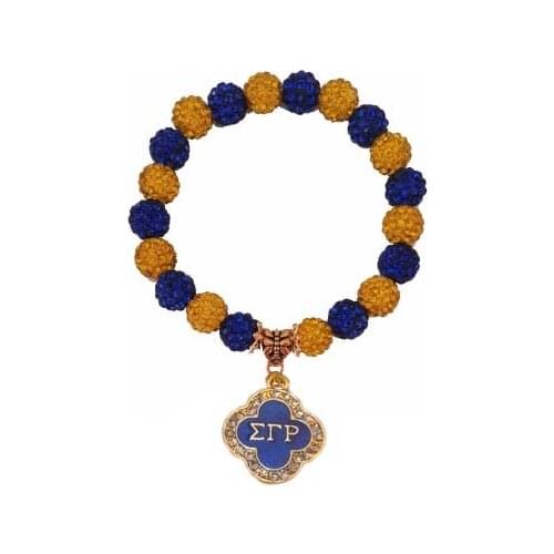 Flower shape sigma gamma rho greek organization SGR charm stretch bracelet Jewelry git ornament