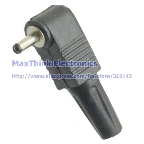 DC Power Male Plug Right Angle Connector 3.5mmx1.35mm Adapter Plastic Black, Solder type , 3.5/1.35 DIY ,25pcs , Free shipping