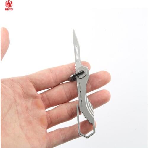 1PCS New Titanium Alloy Scalpel Portable Pocket Knife Mini Self-Defense Multi-Function Keychain Tool Without Blade