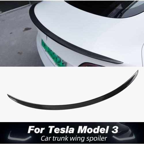 Model3 High Performance Version Trunk Wing Spoiler For Tesla Model 3 2020 Accessories Spoiler Real Carbon Fiber Model Three