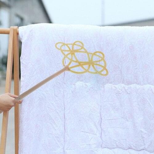 Traditional Racket Woven Imitation Rattan Clean Duster Carpet Rug Beater Durable Hand Made For Pet Owner