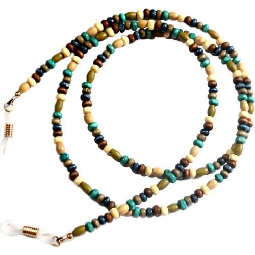 Women Bohemia Style Wood Ball Beads Chain Sunglasses Eyeglass Lanyard Holder Eyeglass Chain Eyewears Cord Holder