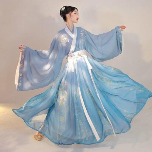 Women Hanfu Chinese Ancient Tradition Princess Dance Costume Vintage Tang Suit Hanfu Fairy Dress Carnival Costume Outfit Cosplay