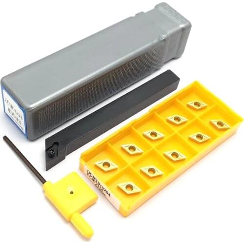 10PCS DCMT070204 VP15TF UE6020 US735 turning insert + 1PC SDJCR1010H07 SDJCR1212H07 SDJCR1616H07 CNC lathe cutting tool holder