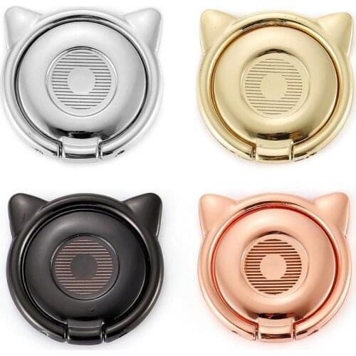 10pcs Metal 360 Cute Cat Finger Ring Grip Mobile Phone Stand Holder Mount Support For IPhone Xiaomi For Huawei Samsung