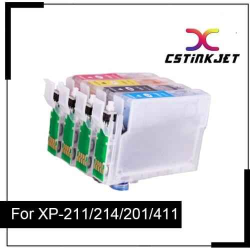 10SET,Empty cartridge with button reset chip for Epson XP-211/XP-214 /XP-101/201/204/401/ 411