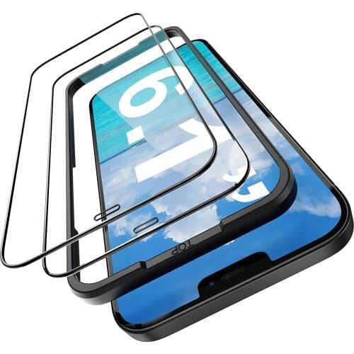 2Pack Full Coverage Screen Protector 9H Tempered Glass Film For iPhone 12 With Installation Frame