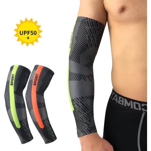 2Pcs Cycling Sleeve Outdoor Sports Arm Sleeve Sun Protection UV Arm Sleeves Ice Fabric Breathable Running Cycling Arm Warmers