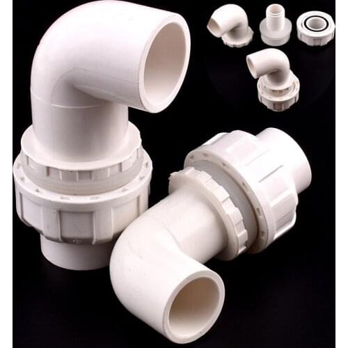 20-50mm L Type White PVC Pipe Connectors Quality Fish Tank Drain Pipe Joints Garden Irrigation Water Supply System Accessories