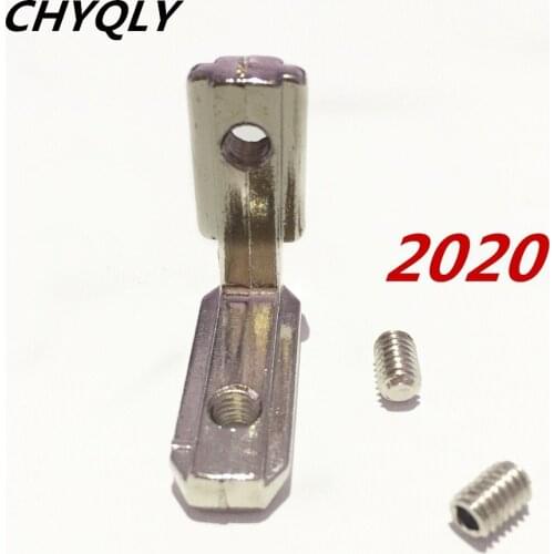 200pcs/lot T Slot L-Shape 2020 Aluminum Profile Interior Corner Connector Joint Bracket for 2020 Alu-profile (with M4 screws)