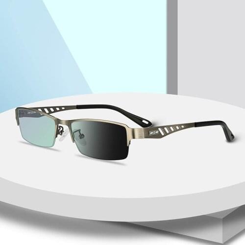 2021 Business Alloy Metal Sun Photochromic Reading Glasses Men Women Full Frame Vintage Presbyopic Glasses 4.0 Diopter Gafas