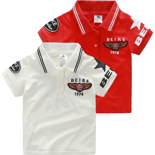 2021 Summer ChildrenS Birthday Gift Clothing Turn-Down Collar Kids Baby Handsome Boy Labeling Short Sleeve T-Shirts Tops Tees