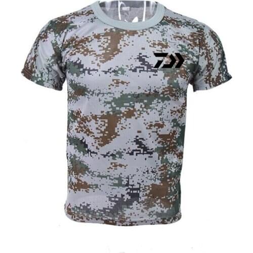 2022 4 Color Outdoors Fishing Clothes Camouflage Short Sleeve Quick-Drying Breathable Anti-UV Sun Protection Wicking Daiwa Shirt