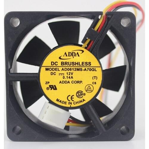 6025 12v 0.14A 6cm / cm Chassis Mute Cooling Fan AD0612MS-A70GL