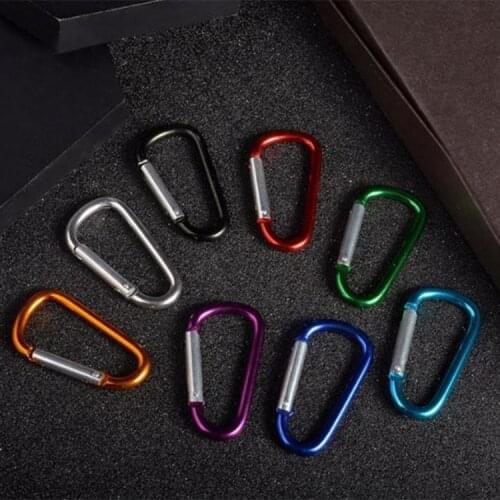 10PCS Aluminum Carabiner Key Chain Clip Outdoor Camping Keyring Snap Hook Water Bottle Buckle Travel Kit Climbing Accessories