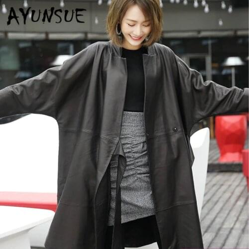 AYUNSUE Women's Natural Sheepskin Coats