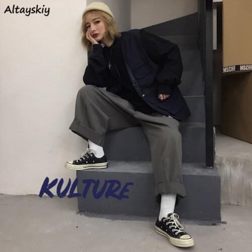 Pants Women 5XL Oversized BF Style Unisex College Spring Trendy Teens Wide-leg Trouser Elastic Waist Basic All-match Ladies Pant