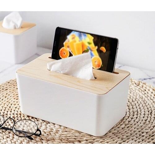 Household Wooden Tissue Boxes Daily Kitchen Organization Napkin Paper Box Simple Useful Home Storage Organization Supplies