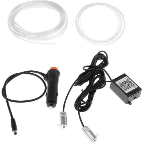 RGB LED Car Interior Fiber Optic Neon EL Atmosphere Light Strip Wire Lamp Cigarette Lighter Optic Fiber Auto Night Lights